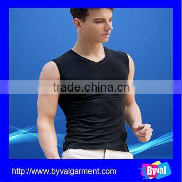 hot sale fashion mens tank top high quality tight v neck cotton tank top for men