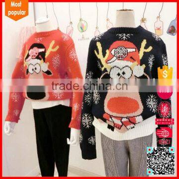 Fashion custom knitted adult pullover unisex christmas jumpers christmas sweaters