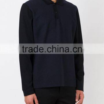 Man Long Sleeve Contrasting Pima Cotton Polo Shirt photo-3