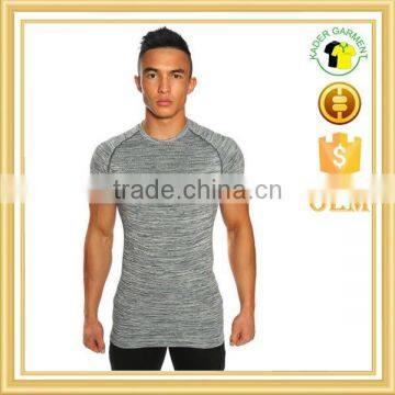 High quality heather gray fitness t shirts for men