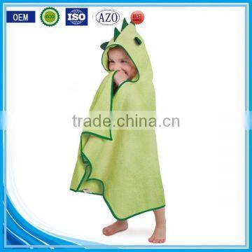 Trade assurance custom cotton terry fabric dinosaur animal wholesale child caro home hooded towels