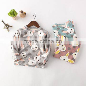 S65788A new style 2017 kids hoodies spring autumn rabbit printing hoodies