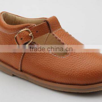 Skidproof Genuine Leather Hard Sole Wholesale Toddler Shoes photo-4