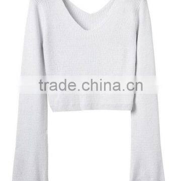 EY0852S Hot Sale 2016 Women Long Sleeve Deep V-Neck Pullover Sweater photo-2