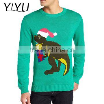 Custom Men's Dinosaur Reindeer Buffet Ugly Christmas Sweater photo-4