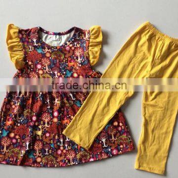 children fall outfits casual designs yellow pant autumn western girl clothing set 2017