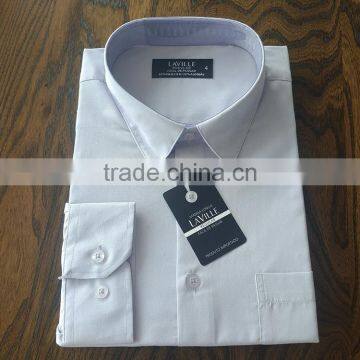 Factory custom men's business casual white cotton shirt with long sleeves