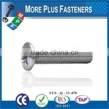 Made in Taiwan Stainless Steel Cross Raised Countersunk Head Machine Screw DIN 966 Carbon Steel