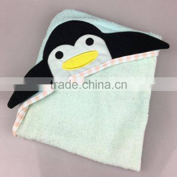 Unisex Cotton Hooded Soft Baby Towel with animal design Embroidery design