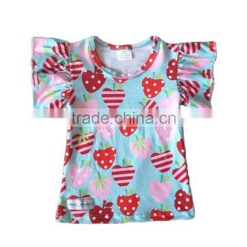 kids clothes baby import baby clothes apple and strawberry pattern cotton knitted t-shirts baby clothes factory