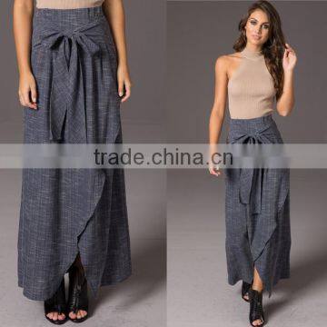 Charlotte Wrap Maxi Skirt In Navy