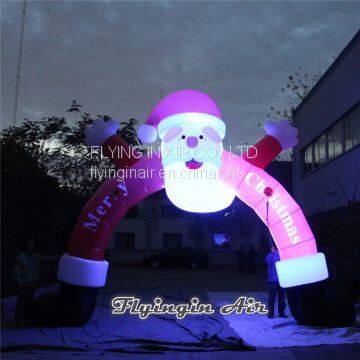 Christmas Lighting Arch Inflatable Santa Claus with Led Light for Outdoor Decoration