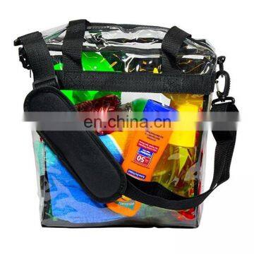 Deluxe Clear Tote Bag NFL Stadium Approved Removable Shoulder Strap Privacy Pouch