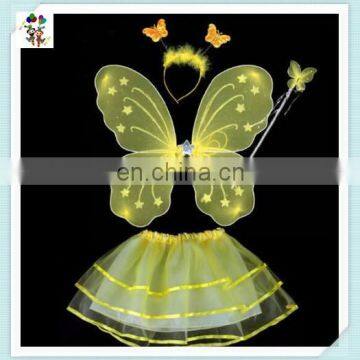 Colorful Kids Girl Party Princess Fairy Butterfly Wings With Headband Wand Skirt HPC-0800