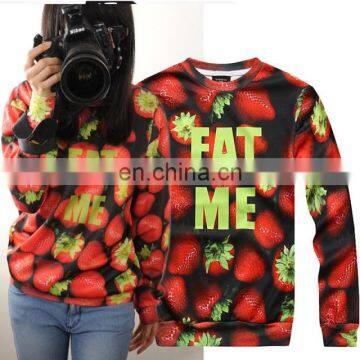 Amazing! Hot selling printing strawberries all over print sweatshirt