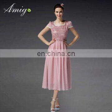 chiffon lace beaded polyster dress prom dress sewing patterns wholesale