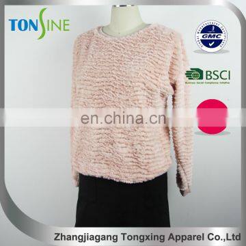 Women's Long Sleeve Pink Maomao Pullovers photo-3