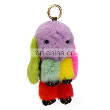 colorful cute rabbit fur dead rabbit pom pom rabbit keychain