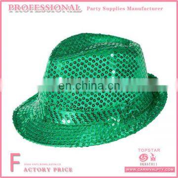 St Patricks Day Irish Costume Green LED Flashing Sequins Party Hat