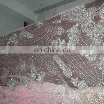 Hand Made Indian French Lace With Beaded and Stone Design No.3 photo-3