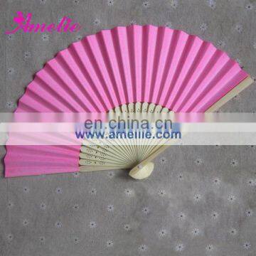 AF148 New pink wedding hand paper fan