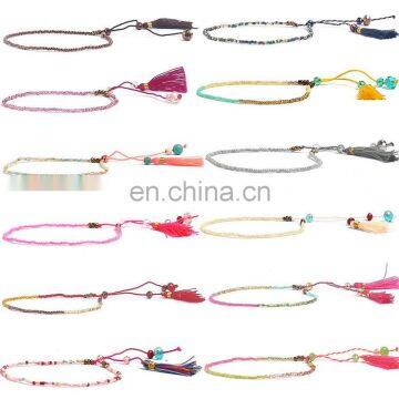 Millet Seed Bead Bangle Mixed Jewelry Tassel Multicolor Charm Handmade Bracelet