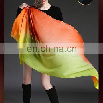 Winter Scarf 100% Wool Gradient Lady Scarf Wholesale Scarf Orange photo-4