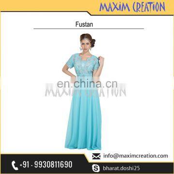 Long Floor Touch Party Wear Prom Dress With Beautiful Hand Made Embroidery Design 6563