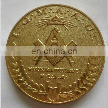 Gold masonic challenge coins