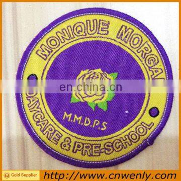 Uniform Emblems fabric Garment Woven Badge with Custom Logo