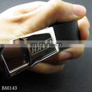 Cheap Zinc Alloy Leather Hanging Car Logo Key Holder Custom Shaped Metal Keychain photo-6
