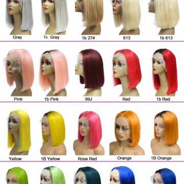 KHH 13x4 Lace Front Wigs Virgin Hair Short Bob Wig Yellow Colour Raw Indian Hair Pre Plucked with Baby Hair