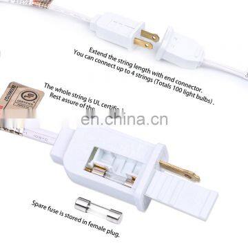 25ft Outdoor Holiday Decoration Lights G40 Globe Incandescent Bulb String Lights White Wire photo-5