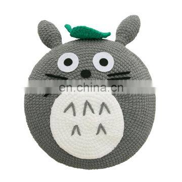Yarncrafts Cartoon Creatures Chenille Throw Pillow Handmade Knit and Crocheted Decorative photo-6