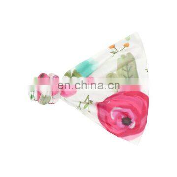 Newborn Girls Boutique Flower Printed Headbands Lovely Infant Elastic Headband For Casual Wear