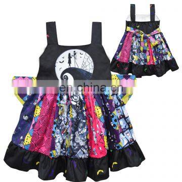 Kids Girls Dresses Toddler Girls The Nightmare Before Christmas Strap Dress Halloween Costume Children Girls Twirl Dress Clothes