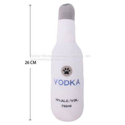 Wholesale Custom Eco Friendly Iq Training Plush Stuffed Whisky Bottle Shaped Squeaky Interactive Pet Toys Dog Chew Toys photo-2