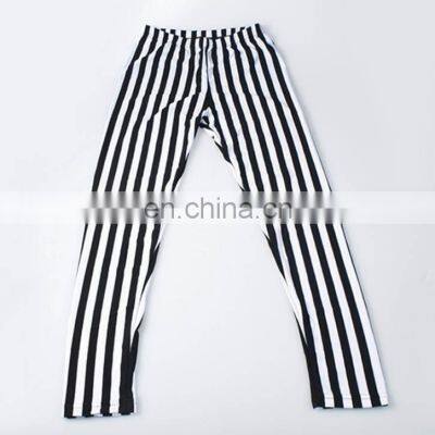 Chic Black&White Vertical Stripe 9 Point Zebra Leggings Skinny Compression Tights Legwear Pants Women's Tights NEW