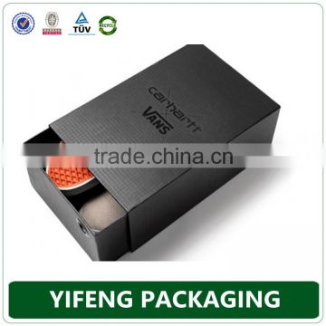 China guangzhou custom print matte black cardboard shoe box wholesale, black box