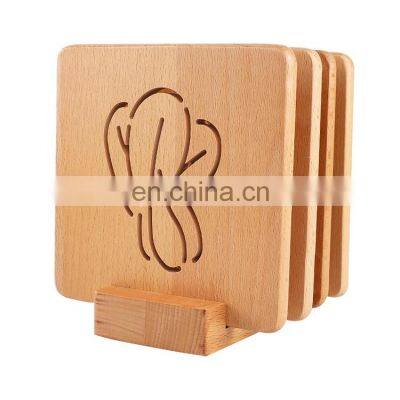 In Stocked Customized Irregular Cup Mat Pad Drink Cup Coasters Beech Coasters for Bar Party