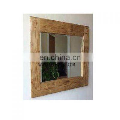 wooden rectangle large wall mirror