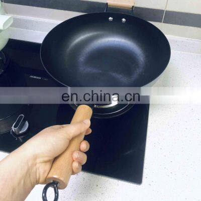 Industrial Cooking Equipment Scratch Resistant Mexican Korean Non-Stick Large Full Seasoned Wok photo-2