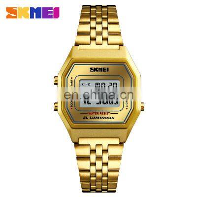 SKMEI 1345 Lady's Fashion&Casual Digital Watch Multi-function Stainless Steel Sport Watch For Women photo-5