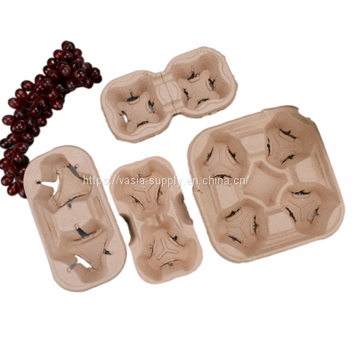 China Recycled Paper Pulp Cup Tray 4 cup Paper Cup Holder manufacturers