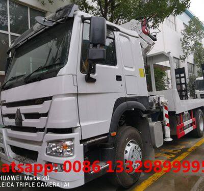 HOT SALE! Cheapest Price SINO TRUK HOWO 6*4 RHD 14tons Flatbed Truck With Knuckle Crane Boom for Sale photo-4