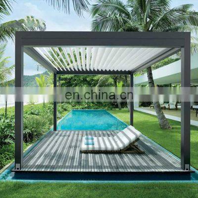 motorised outdoor gazebo modern aluminium roof bioclimatic waterproof pergola garage opening roof louver