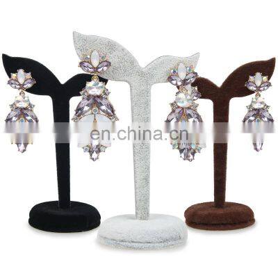 Wholesale Stock Black/White Low/High Sprouts T Bar Shape Display Holder Metal Jewelry Earring Display Necklace Stand