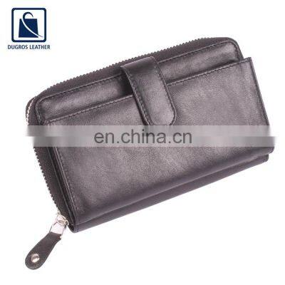 Nickle Fitting Fashion Style Polyester Lining Material Luxury Genuine Leather Women Wallet from Indian Manufacturer