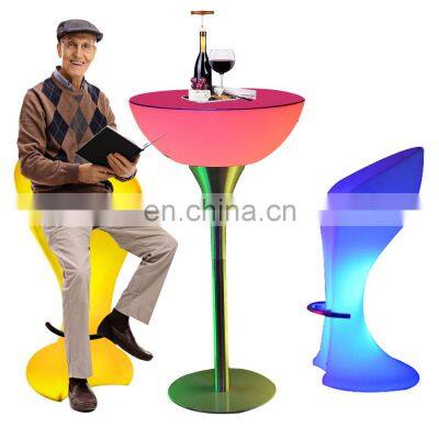 glowing chair for outdoor restaurant illuminated event night club led light bar stool furniture high cocktail table chair set