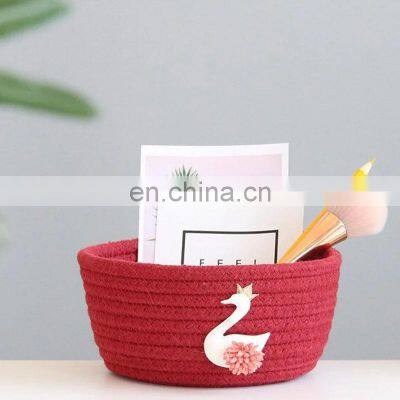 Hot Trend Vintage Cotton Rope Storage Basket Christmas Decor Cheap Wholesale photo-3